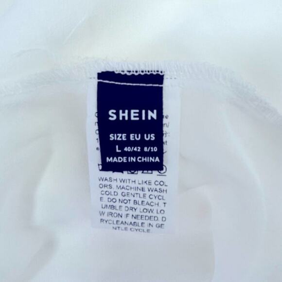Shein White Sheer Ruffle Robe Large – Bridal, Lingerie, Beach Cover-Up - Picture 8 of 11